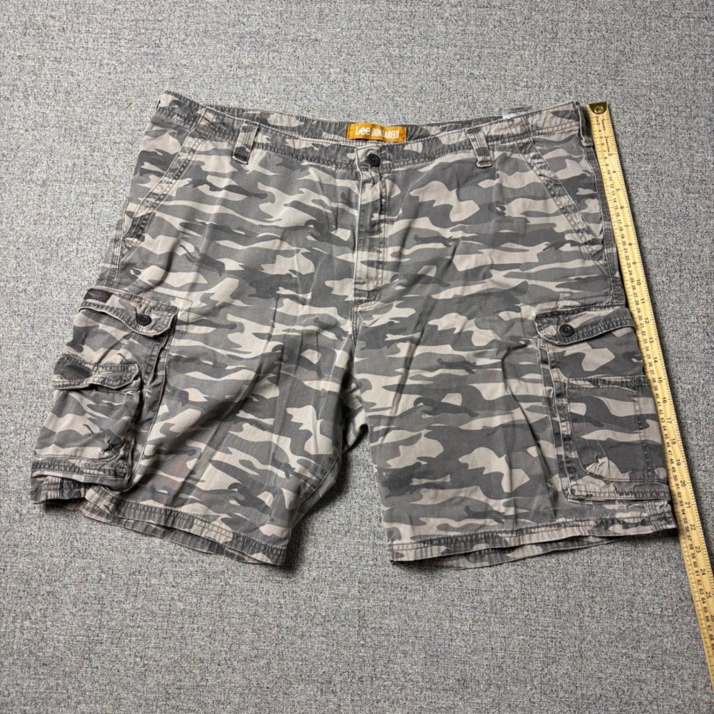 Lee Cargo Shorts Mens 46 Dungarees Grey Camouflage Relaxed Fit Cotton
